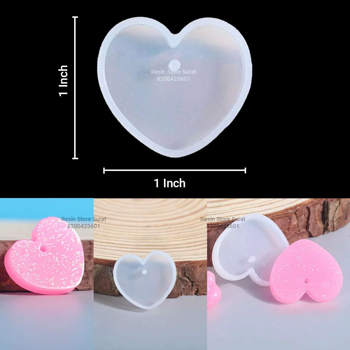 1 Inch Heart Pendant Mould - Image 2