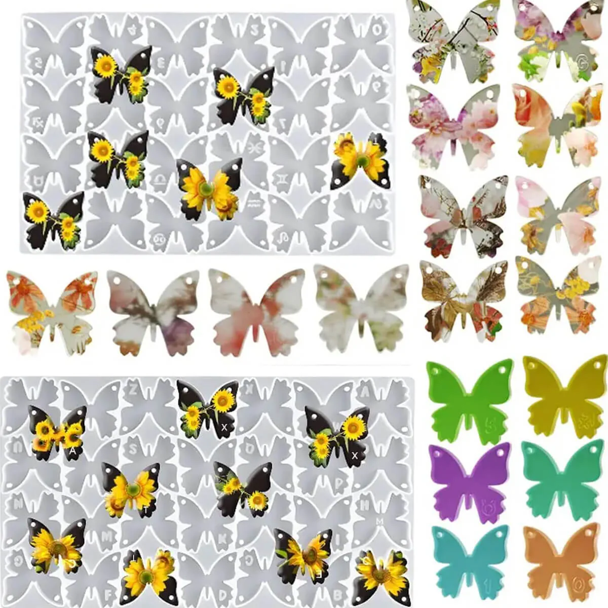 28 Cavity Letter Butterfly Keychain & Pendant Mould - Image 3