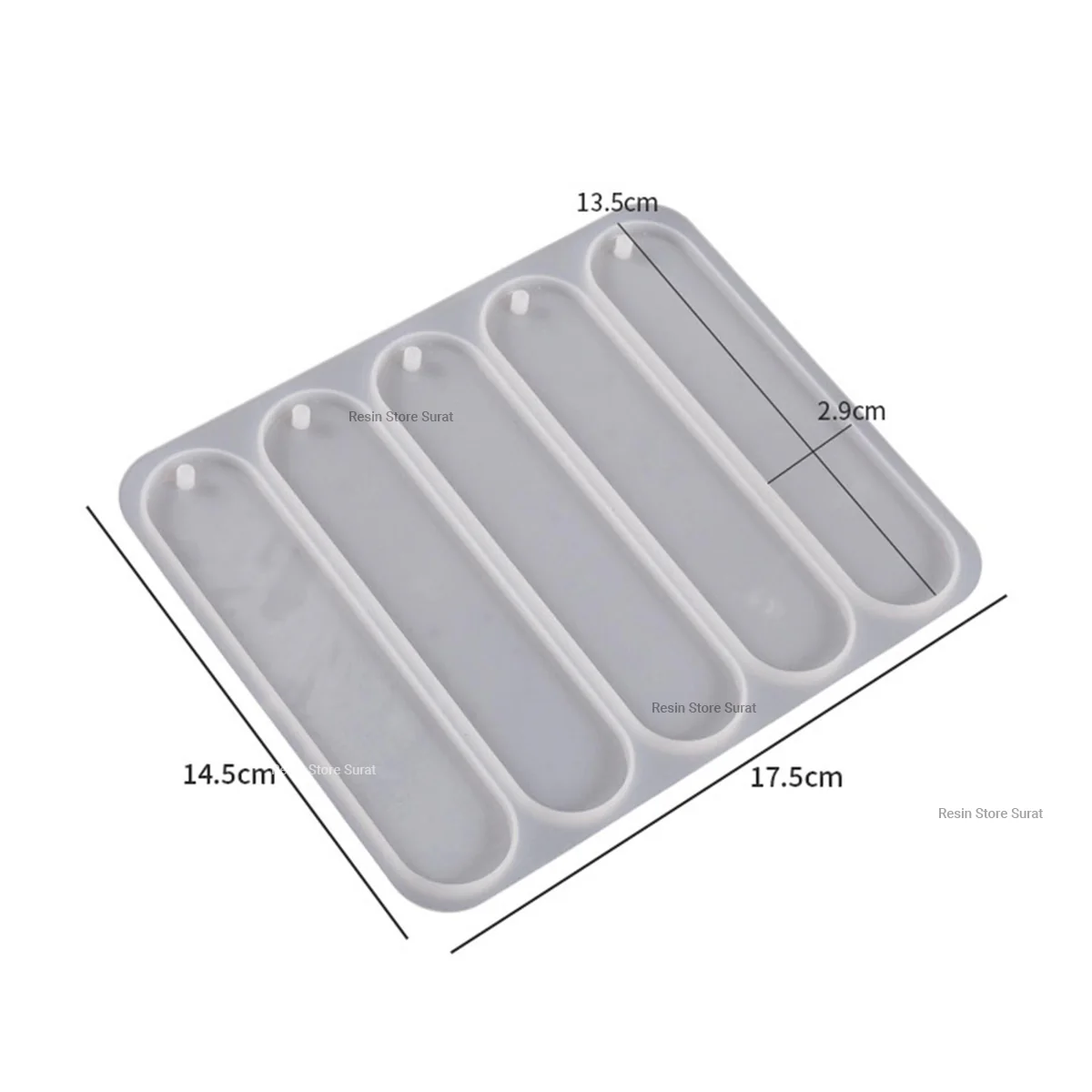 5 Cavity Oval Book Mark Mould