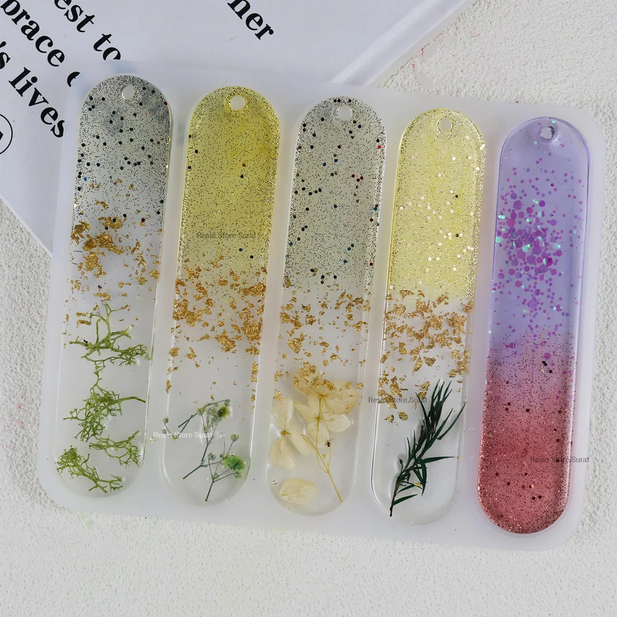 5 Cavity Oval Book Mark Mould - Image 2