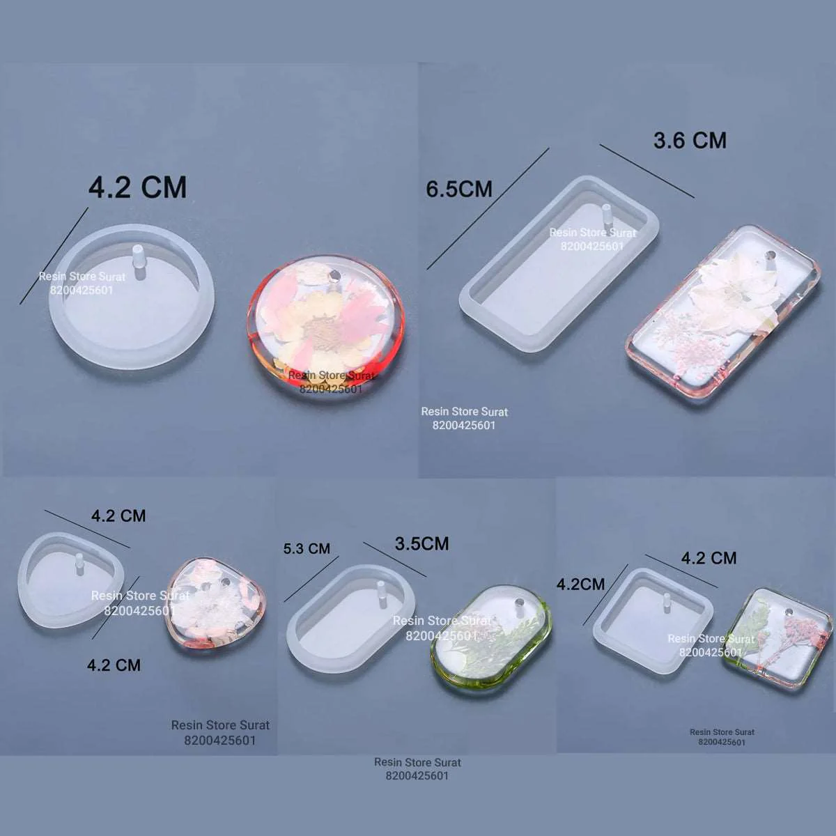 5 pcs Set Keychain Pendent Moulds - Image 2