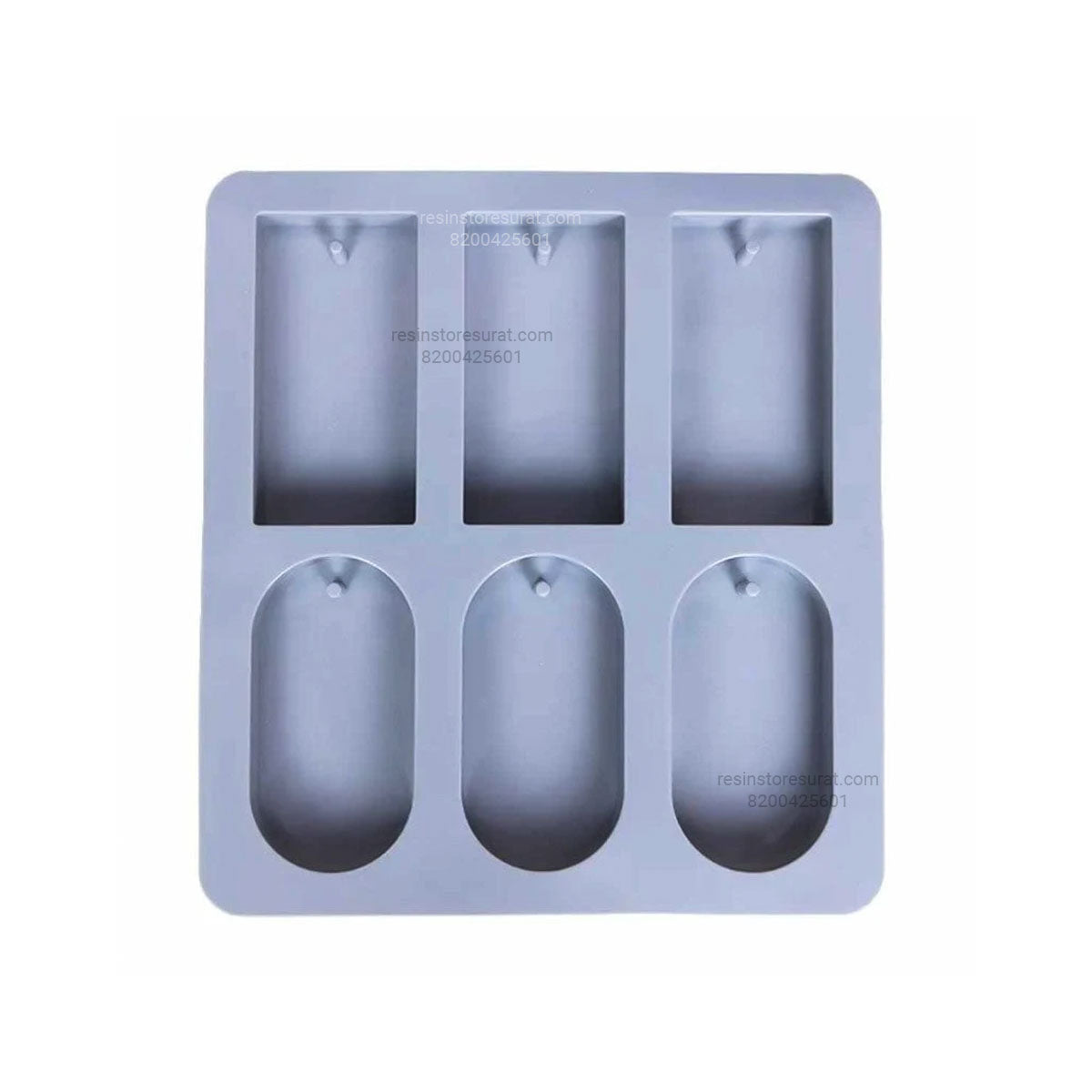 6 Cavity Rectangle & oval Soap & Aromatiser Mould