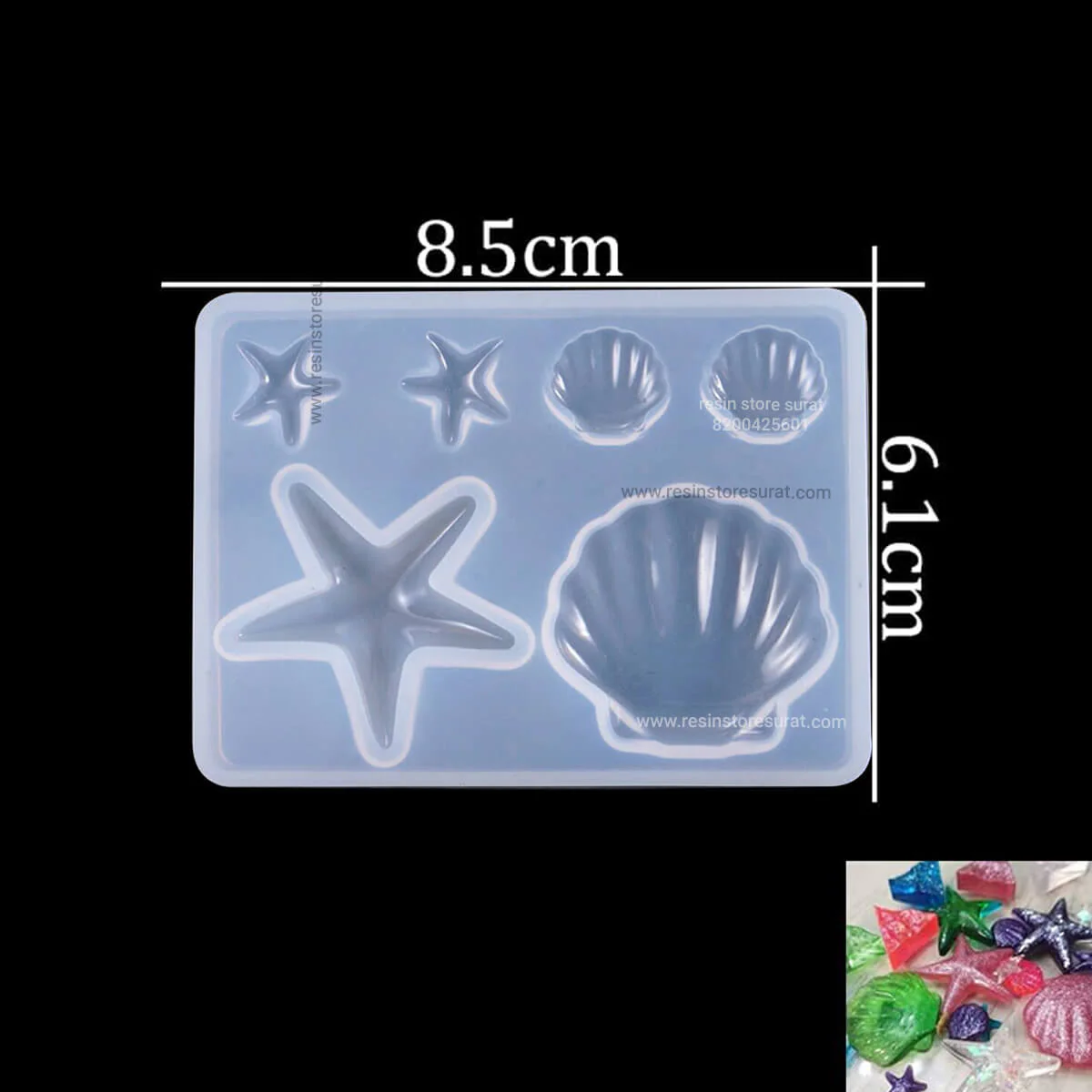 6 In 1 Starfish & shell Mould - Image 2