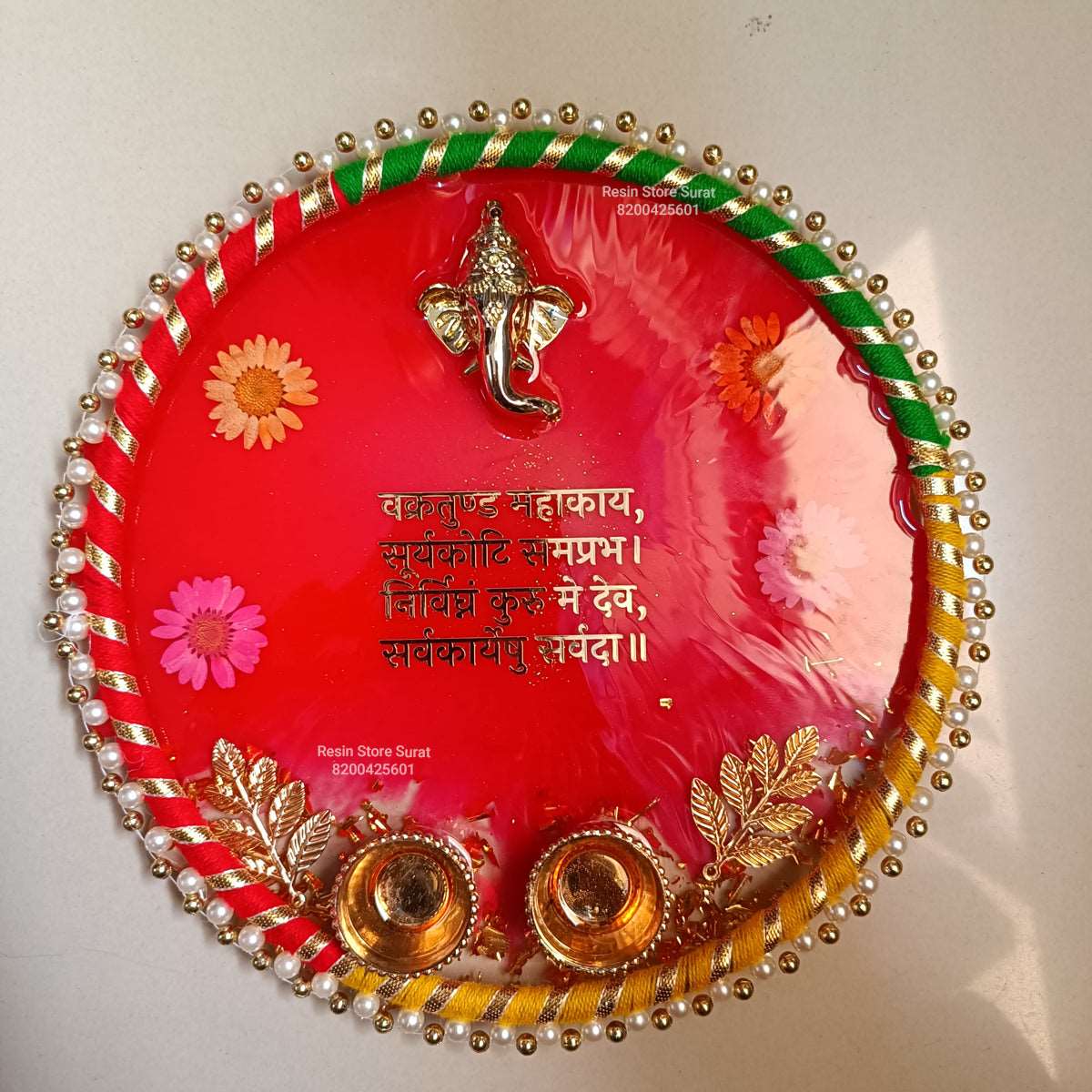 8 Inch Pooja Thali Diwali Resin Beginner Kit - Image 7