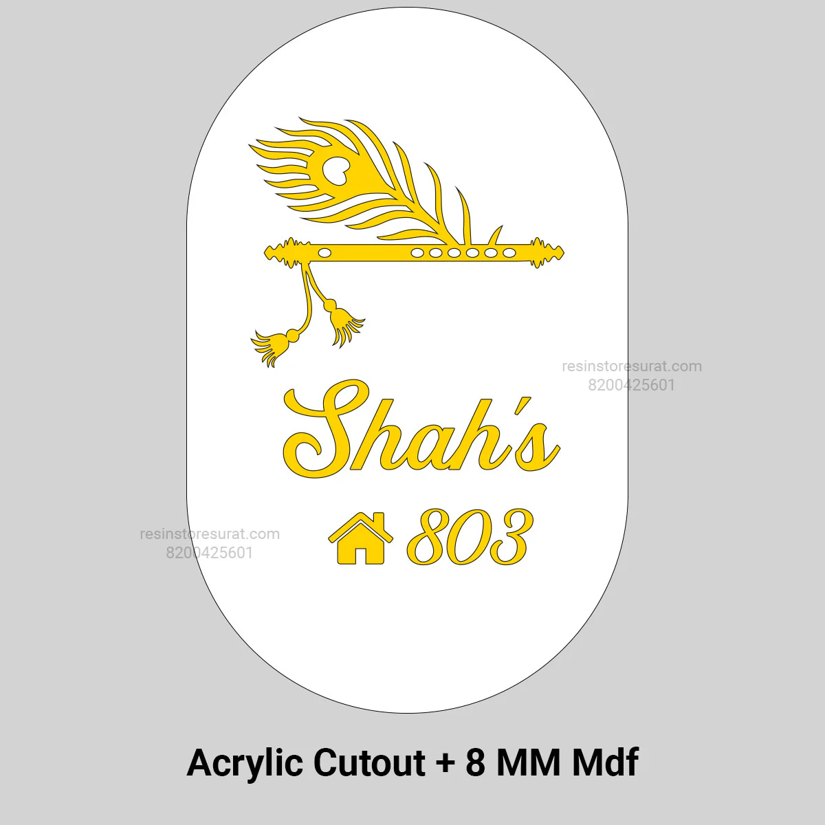 Acrylic Name Customized For Capsule shape Name Plate - B