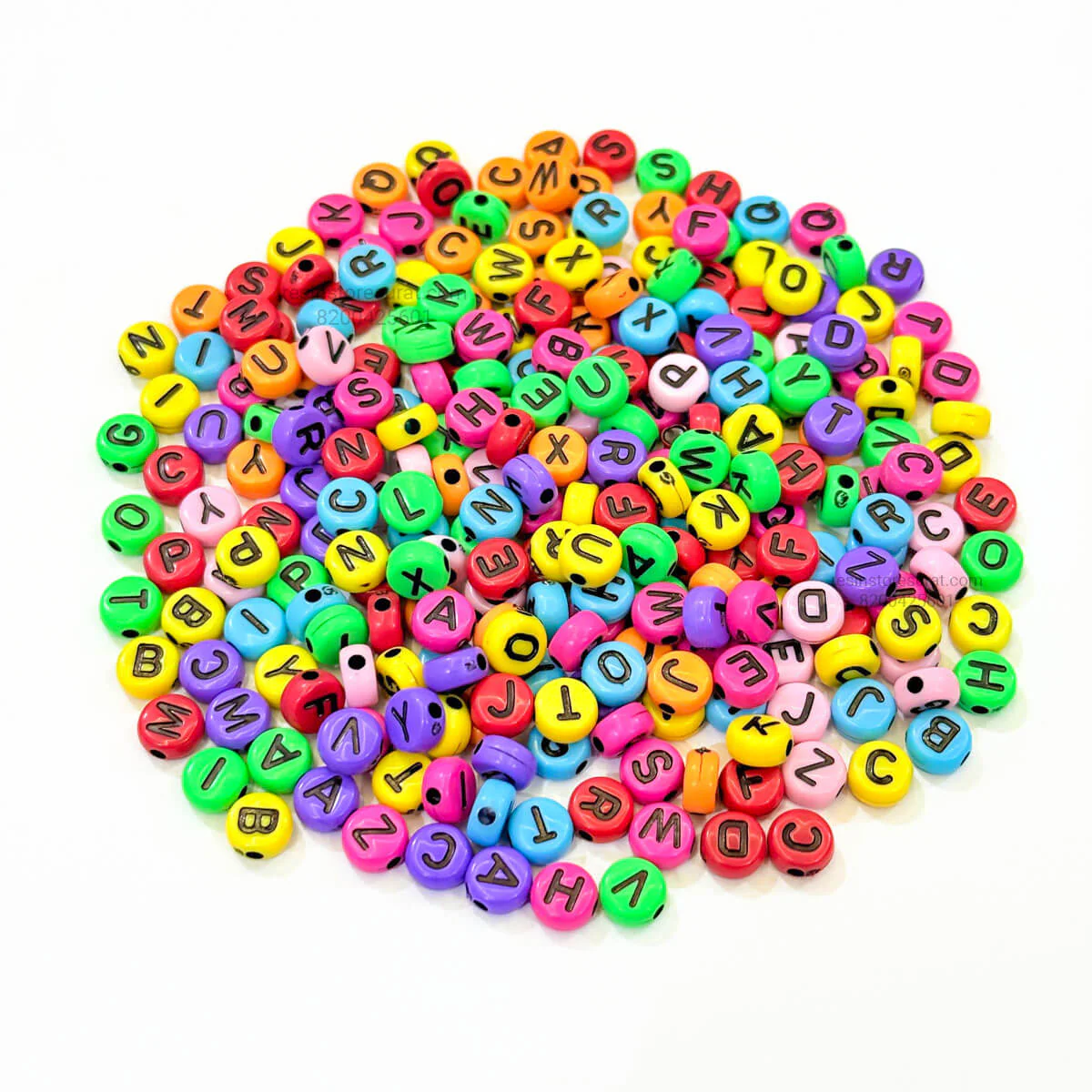 Alphabet Colorful Round Beads