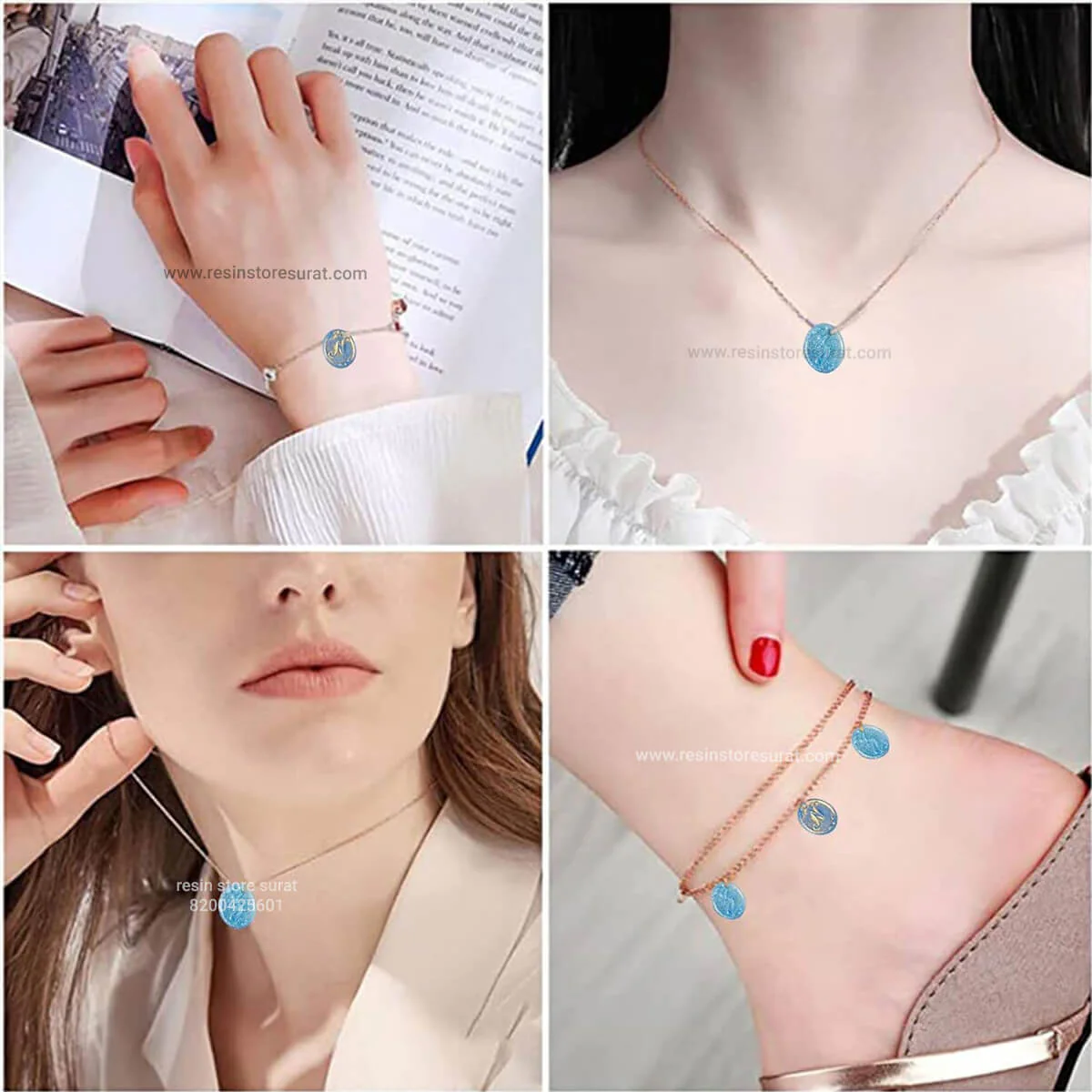 Alphabet Number Oval Earring Pendant Charm Resin Mould - Image 2