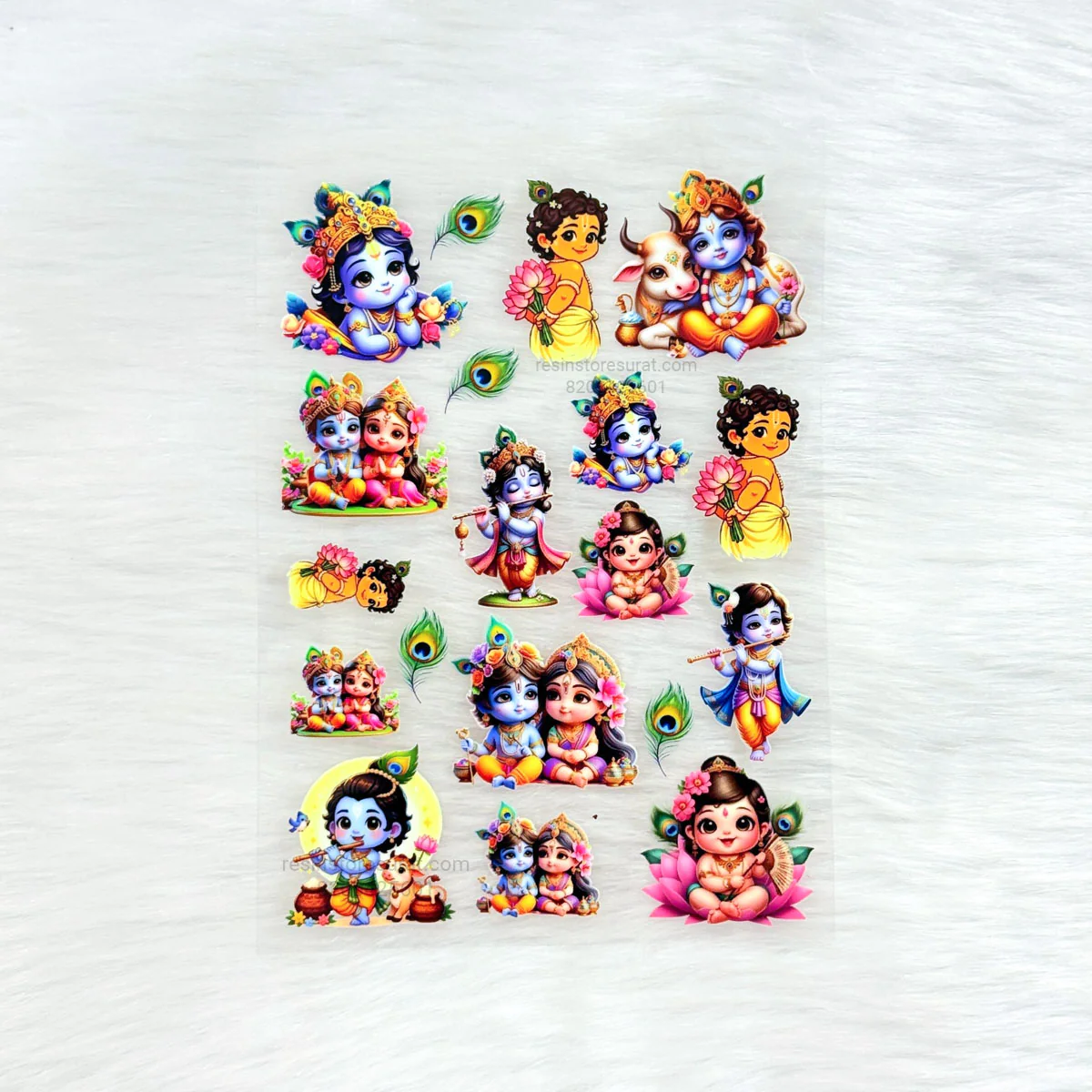 B Krishna 3D UV Sticker Sheet - A6