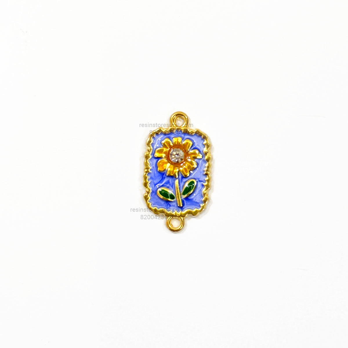 Blue Daisy Flower Enamel Rakhi Charm