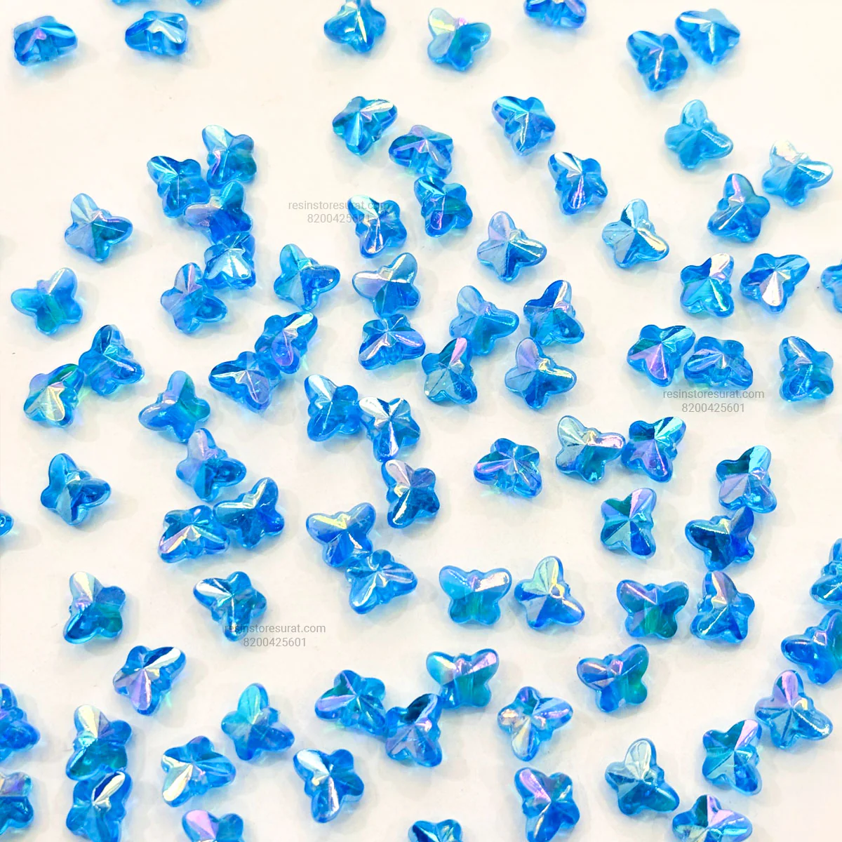 Blue Reflective Butterfly Rakhi Beads - Image 2