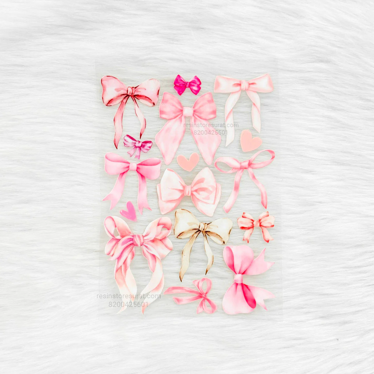 Bow 3D UV Sticker Sheet - A6