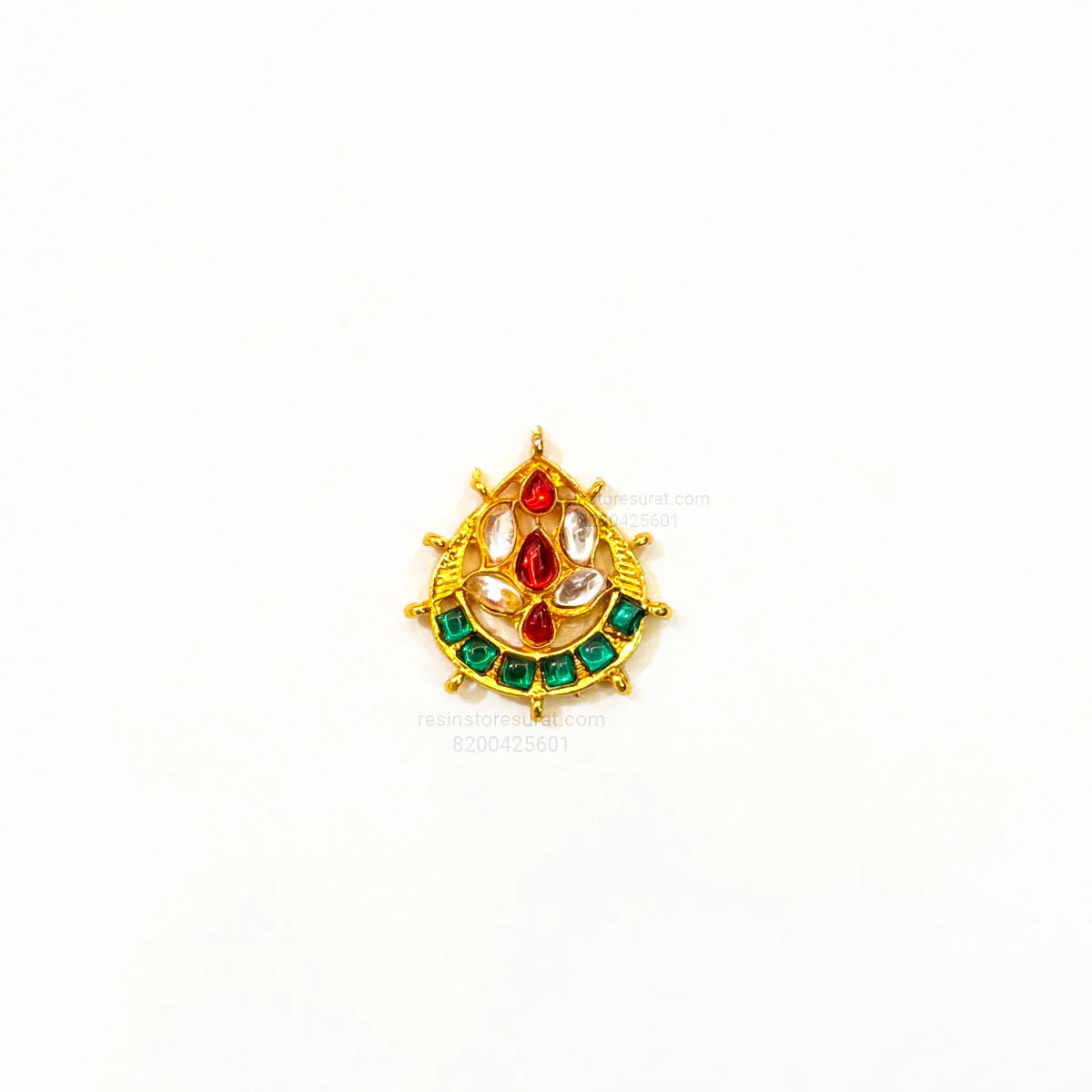 Diamond Red Green Golden Charm Pendant E10
