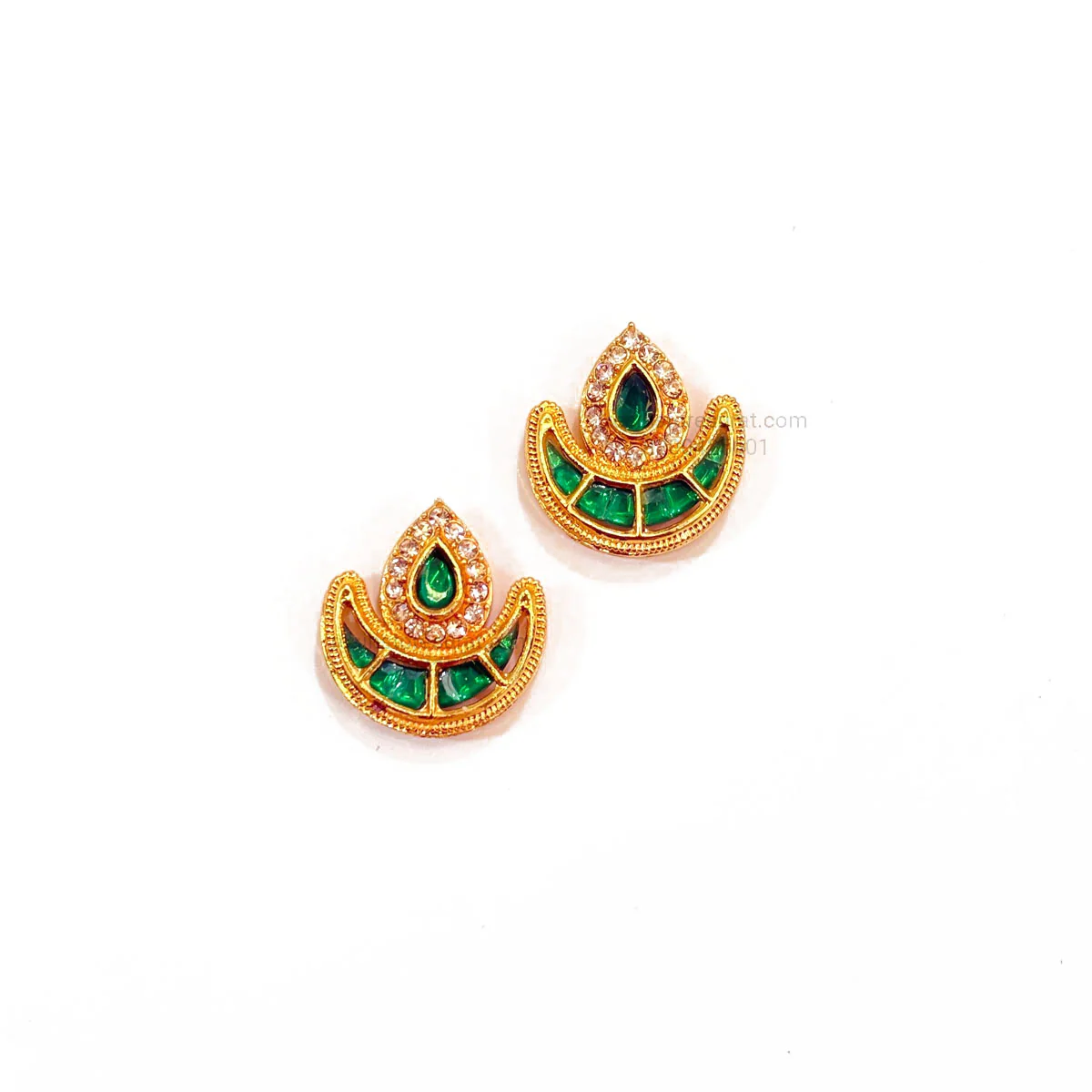 Diya Meenakari Kundan Beads Green Gold Charm D5