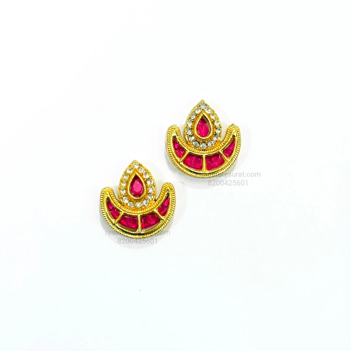 Diya Meenakari Kundan Beads Pink Gold Charm D4