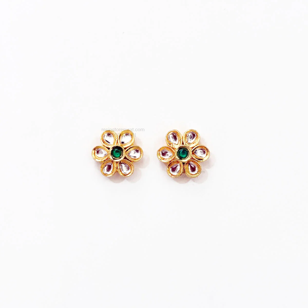 Flower Meenakari Gold Charm B7 - 2 Pcs