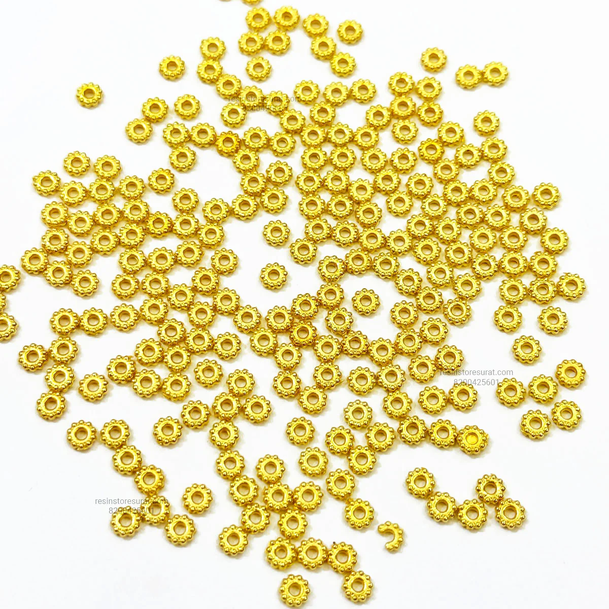 Gold Chakki Spacer Rakhi Beads - RB15