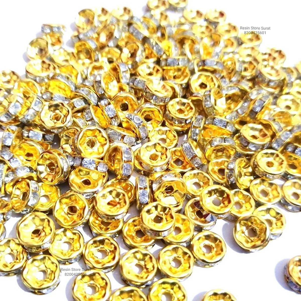 Gold Diamond Ring Rakhi beads - Image 2