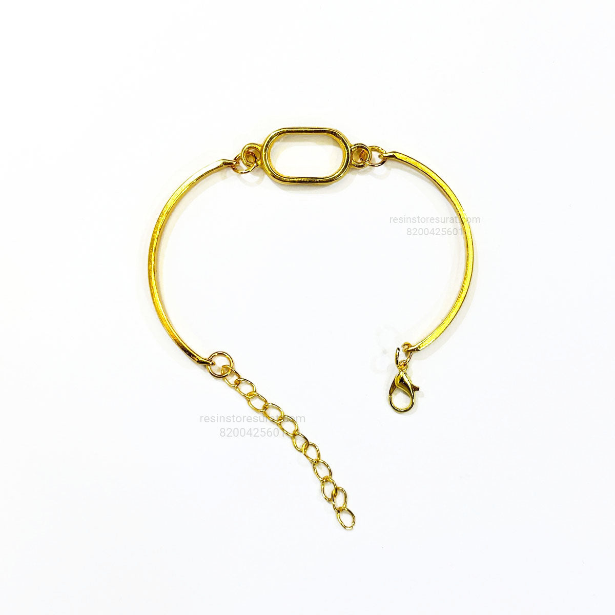 Gold Oval Rakhi Bracelet Base