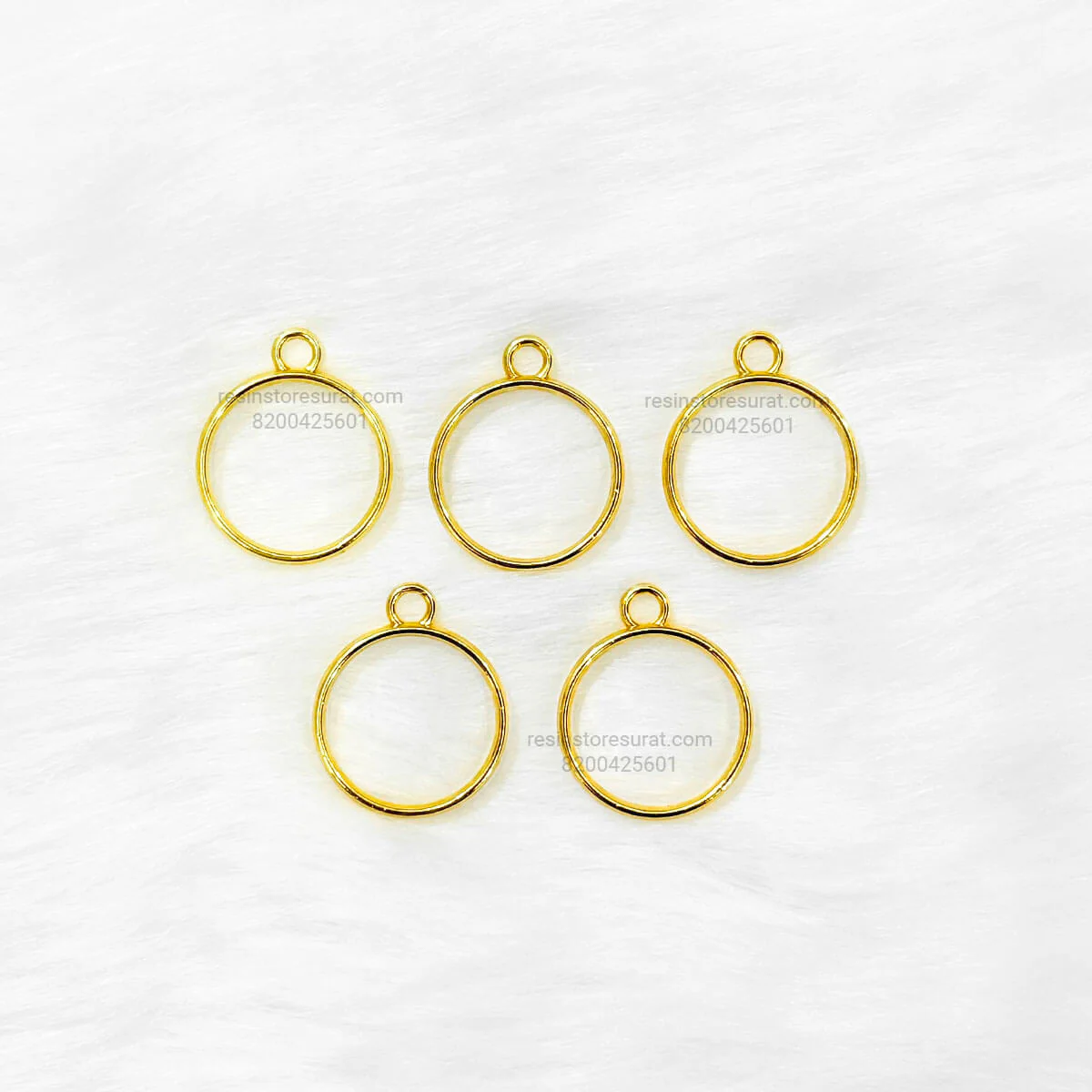 Small Gold Round Bezel - 5 Pcs