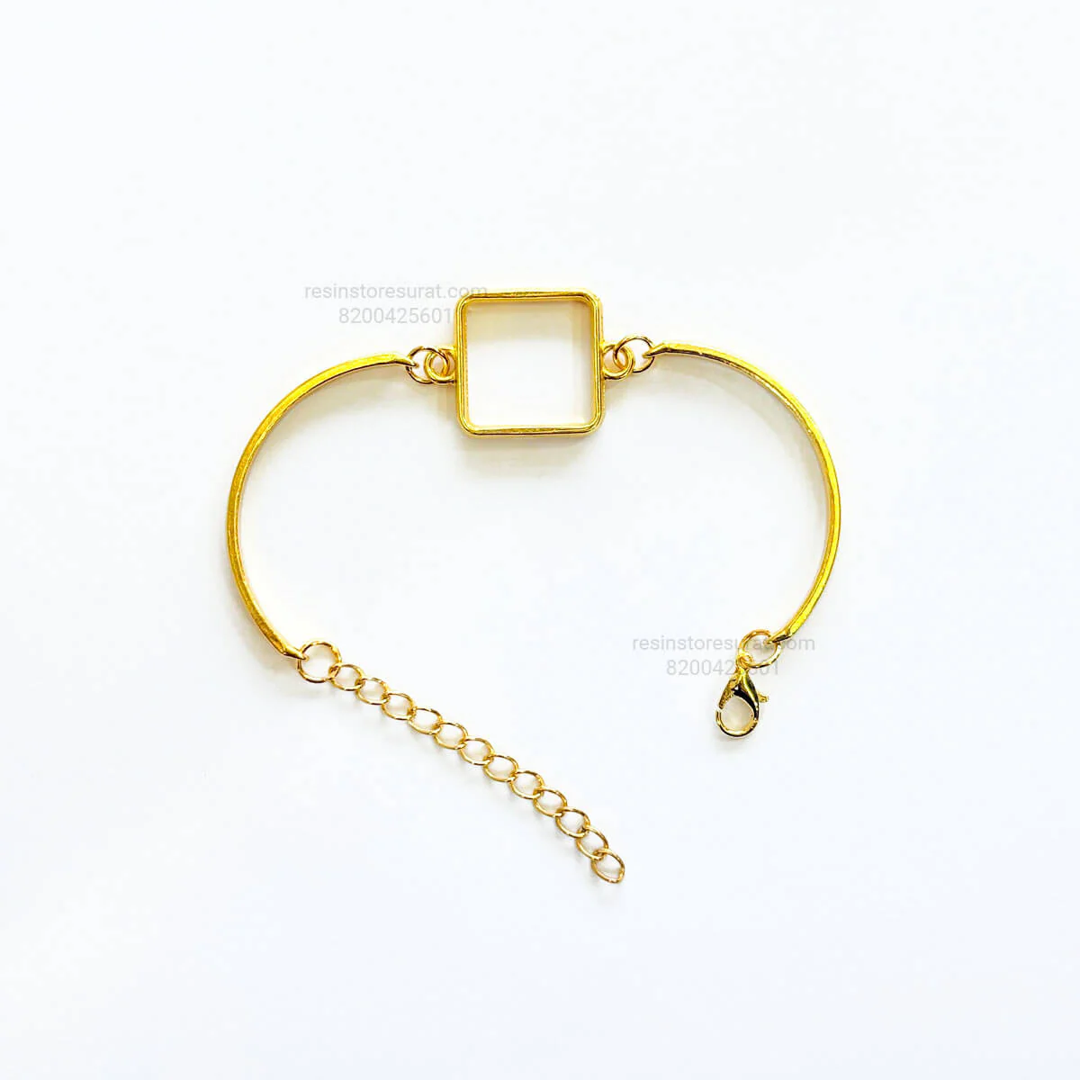 Gold Square Rakhi Bracelet Base