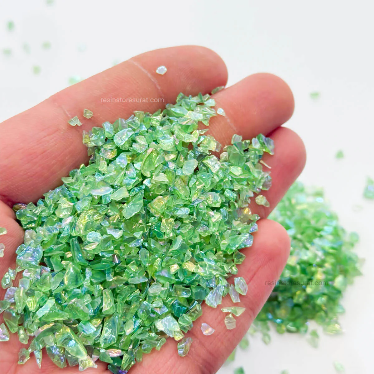 Green Rainbow Metallic Granule Stone - 50 Grm - Image 2