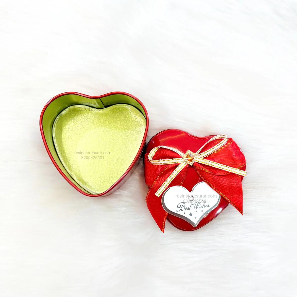 Heart Shape Best Wishes Tin Jar - Random Color - Image 2