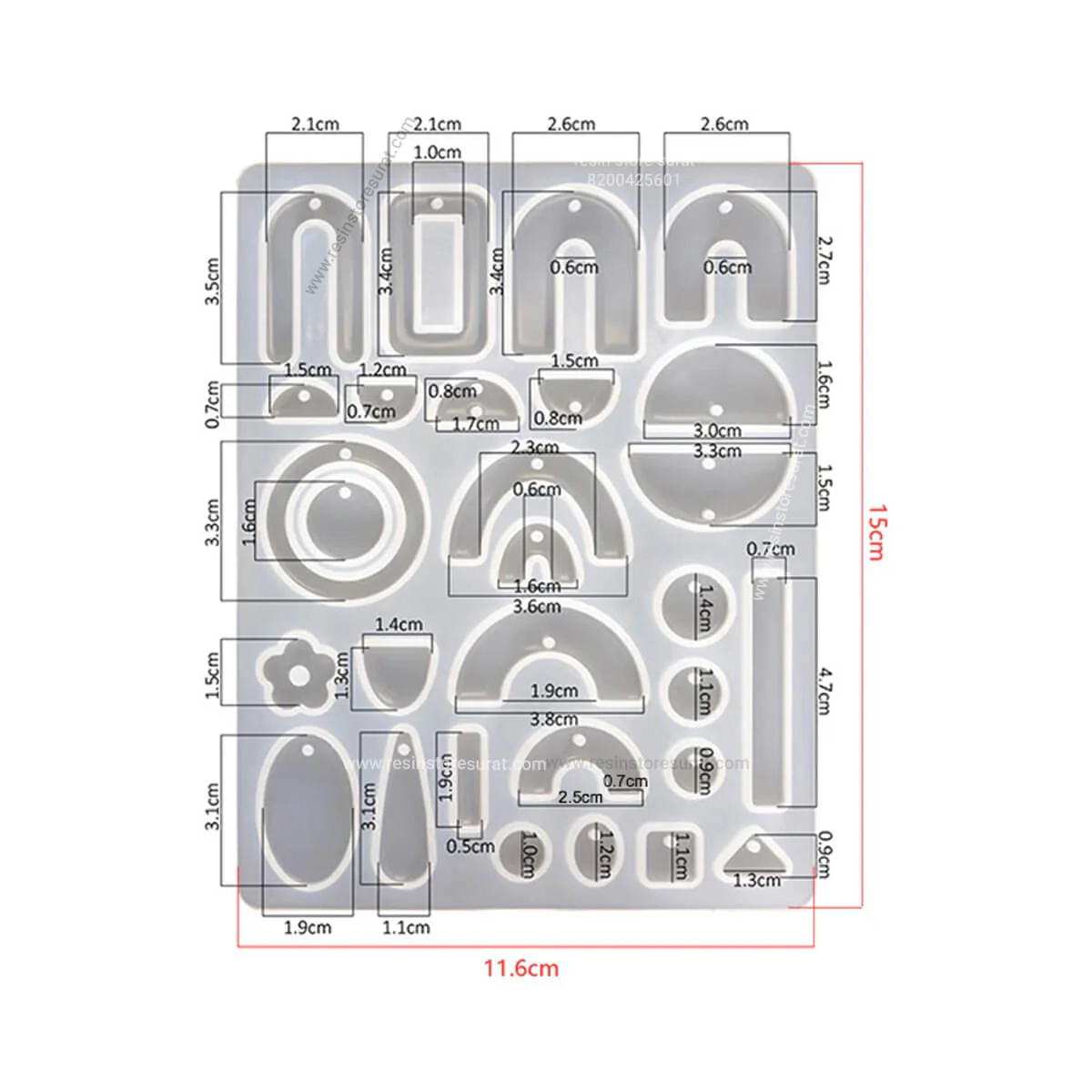 Jewelry pendent Earring Silicone Mould - Image 3