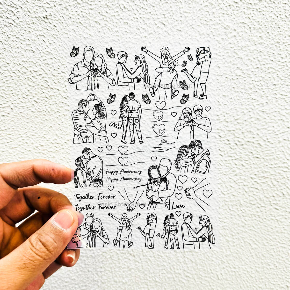 Line art Couple insert sheet - A6