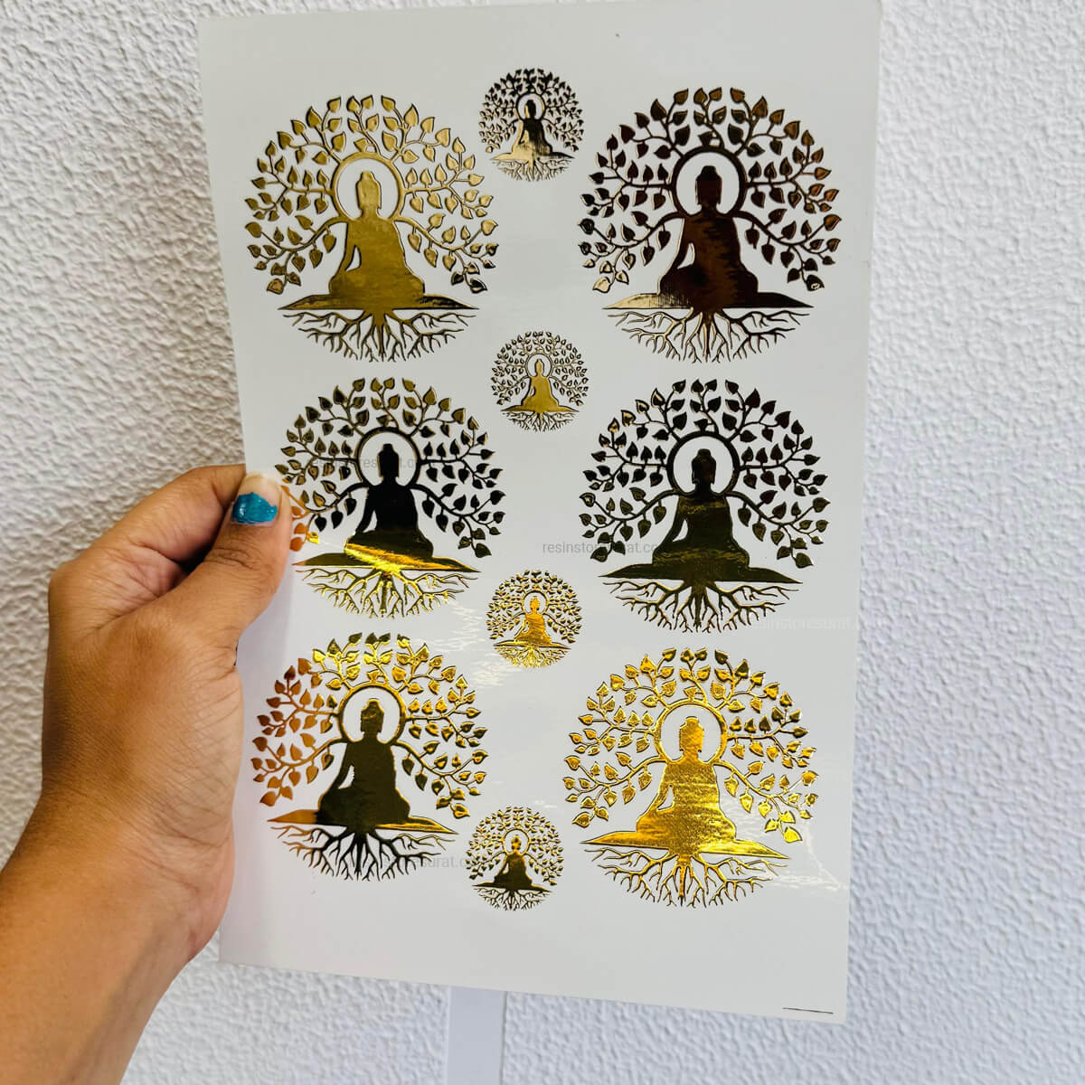 Mahavirji Gold Embossed Sticker - A5