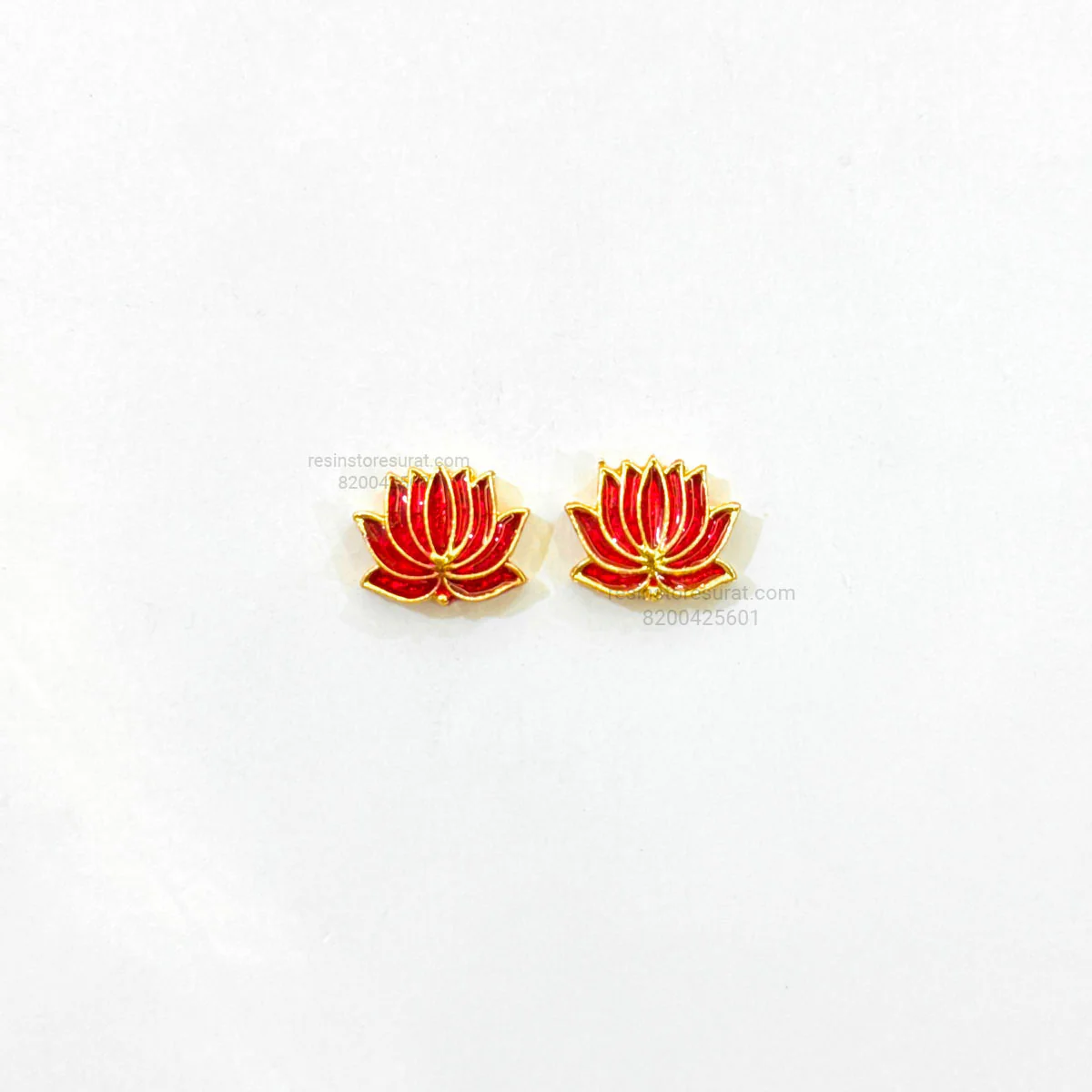Meena Red Lotus Gold Charm B15