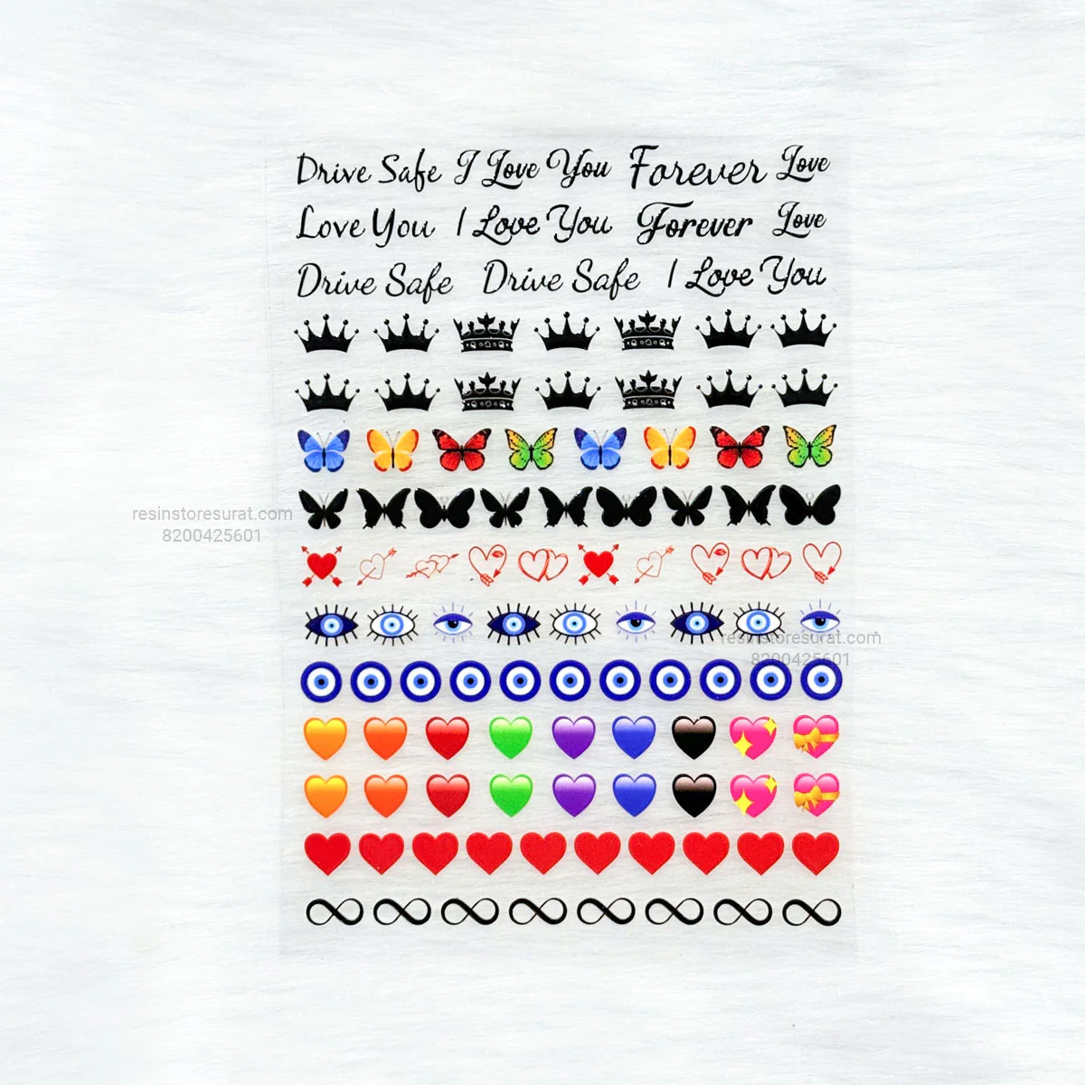 Mix shape 3D UV Sticker Sheet - A6