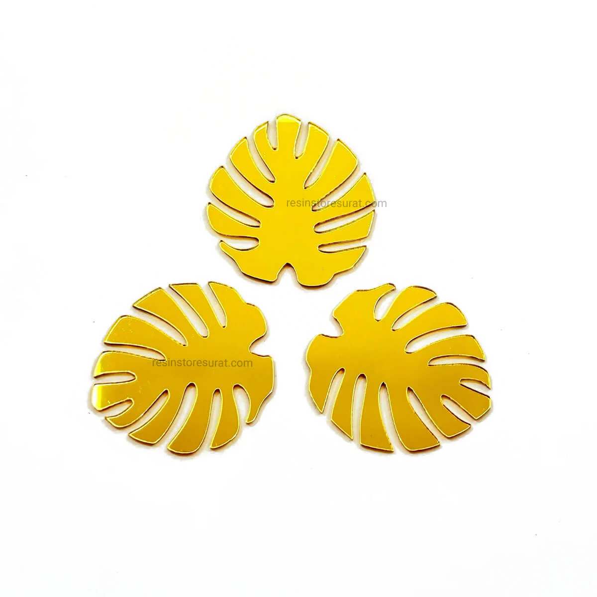Monstera Leaf Gold Acrylic cutout- 3 pcs
