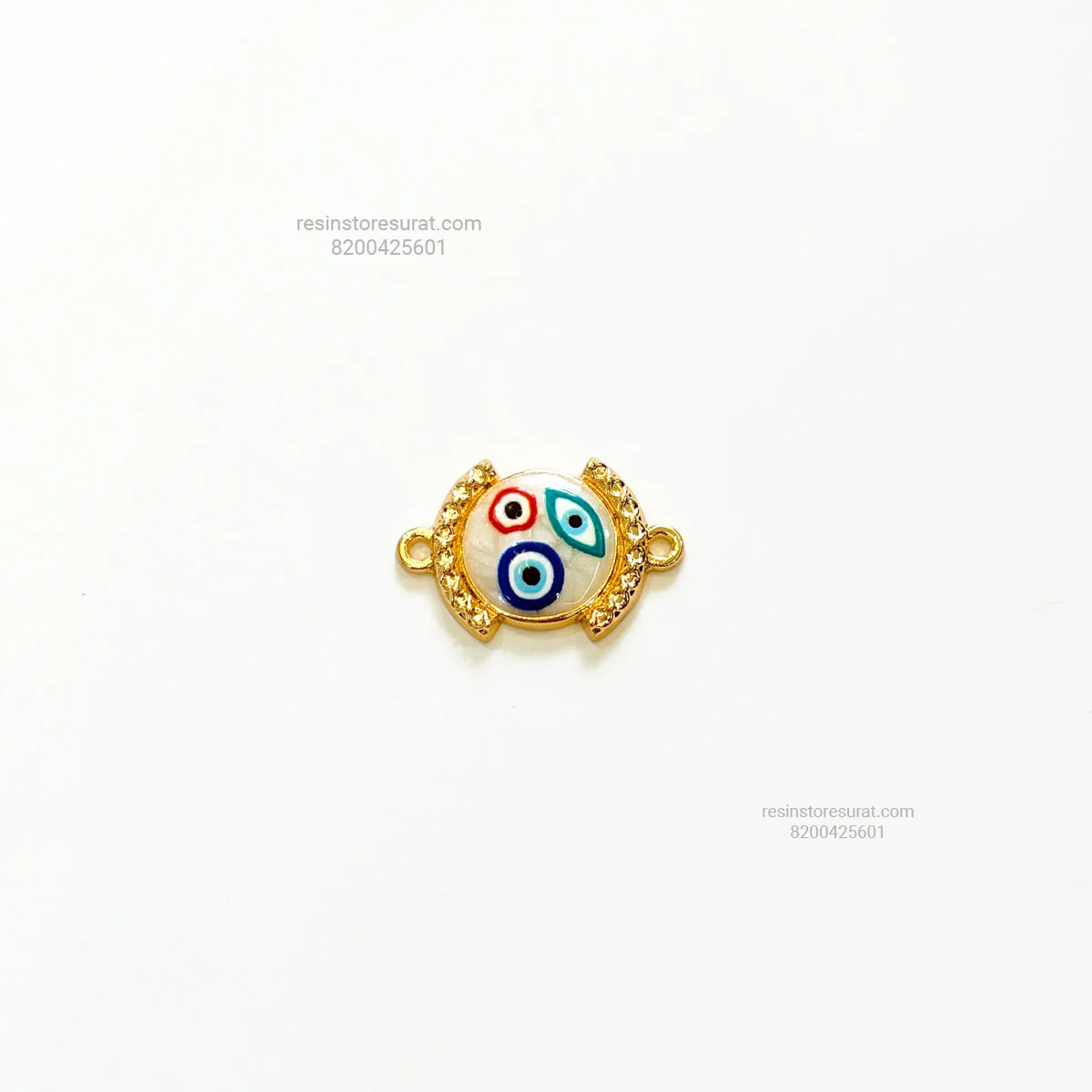 Multicolor Evil Eye Round Rakhi Charm