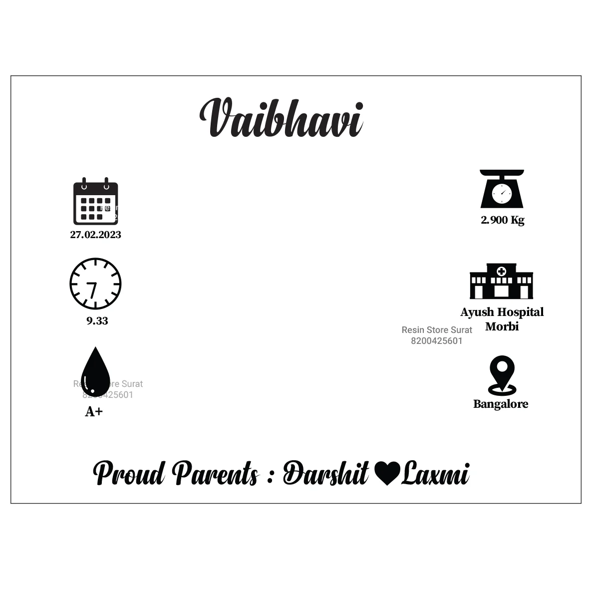 New Born Baby - Custom Metal Sticker - Image 4