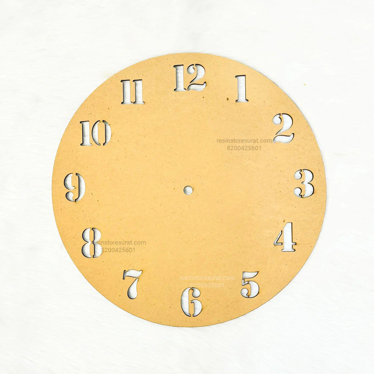 Number Cutout Clock MDF Base