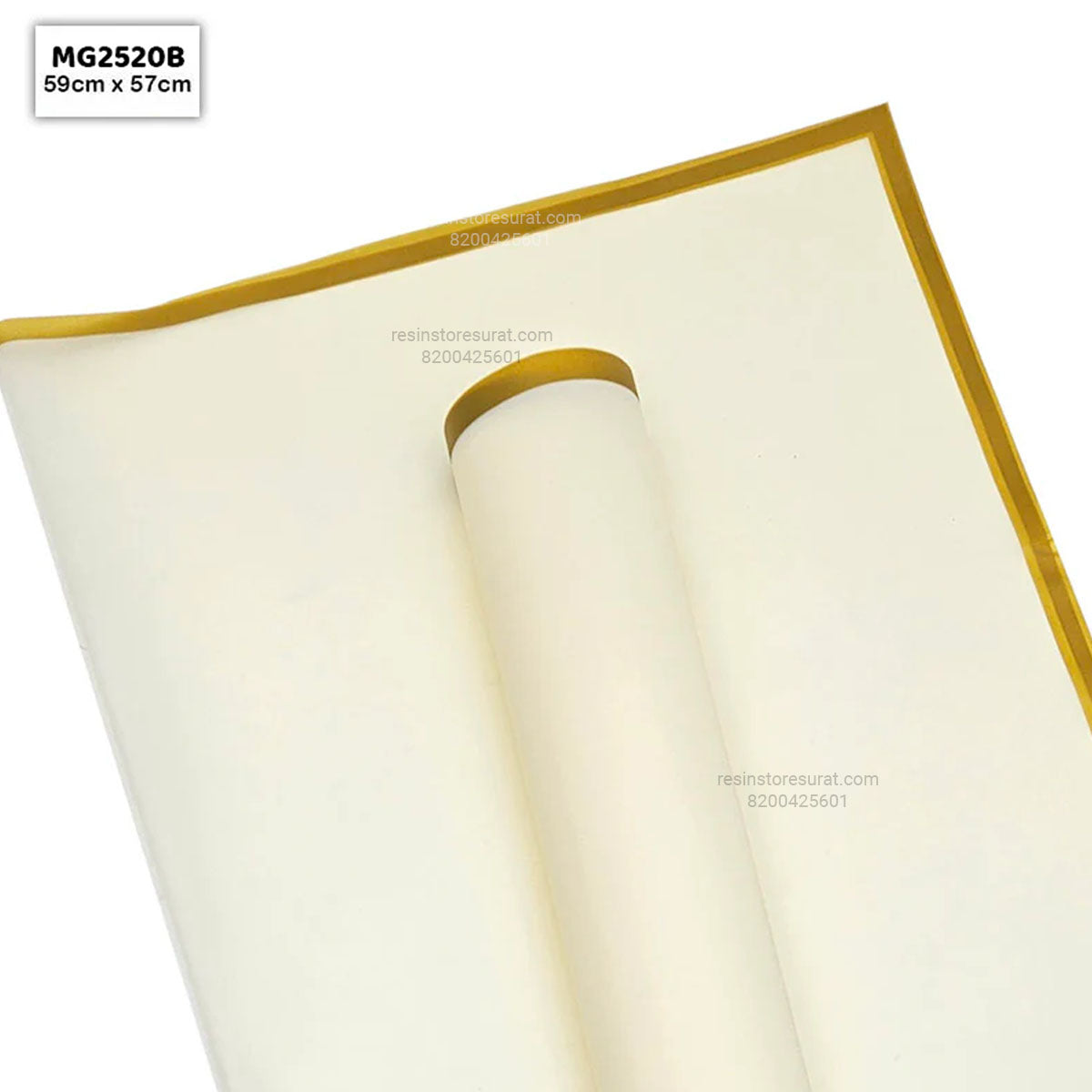 Off White Flower Wrapping Paper Plastic Sheet - 20B(5Sheet)