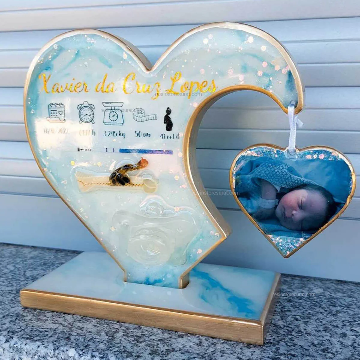 Side Hanging Heart Photo Frame Resin Mould - Image 2