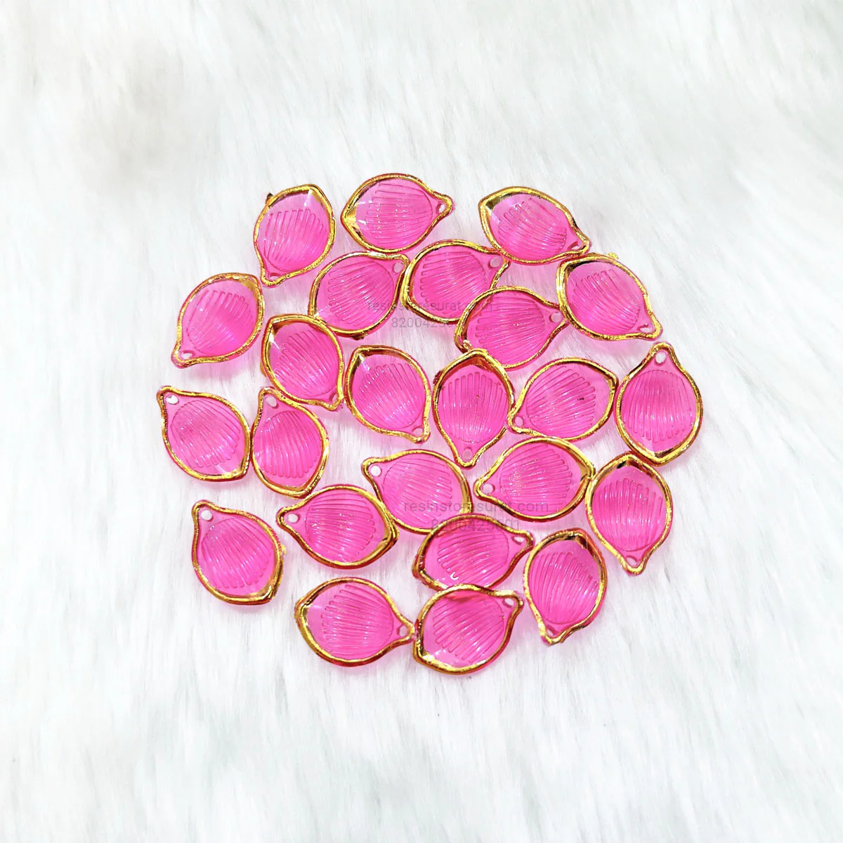 Pink Gold Border Leaf Petal N