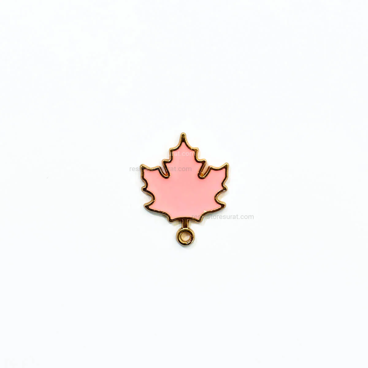 Pink maple Leaf Charm