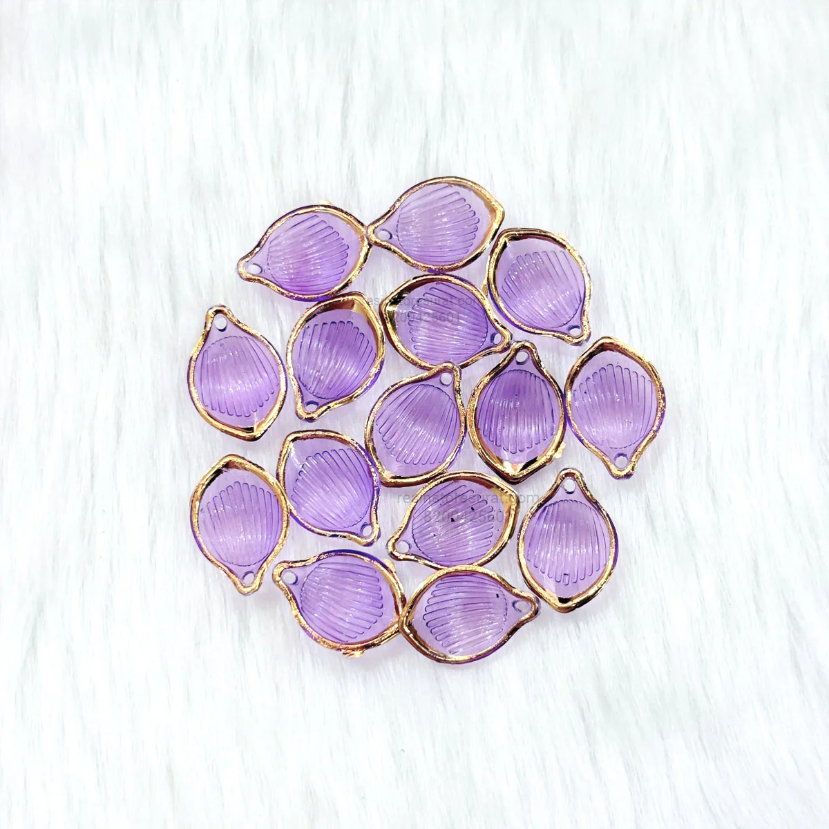 Purple Gold Border Leaf Petal N