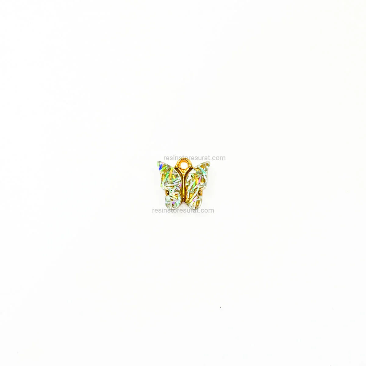 Rainbow white Butterfly Charm