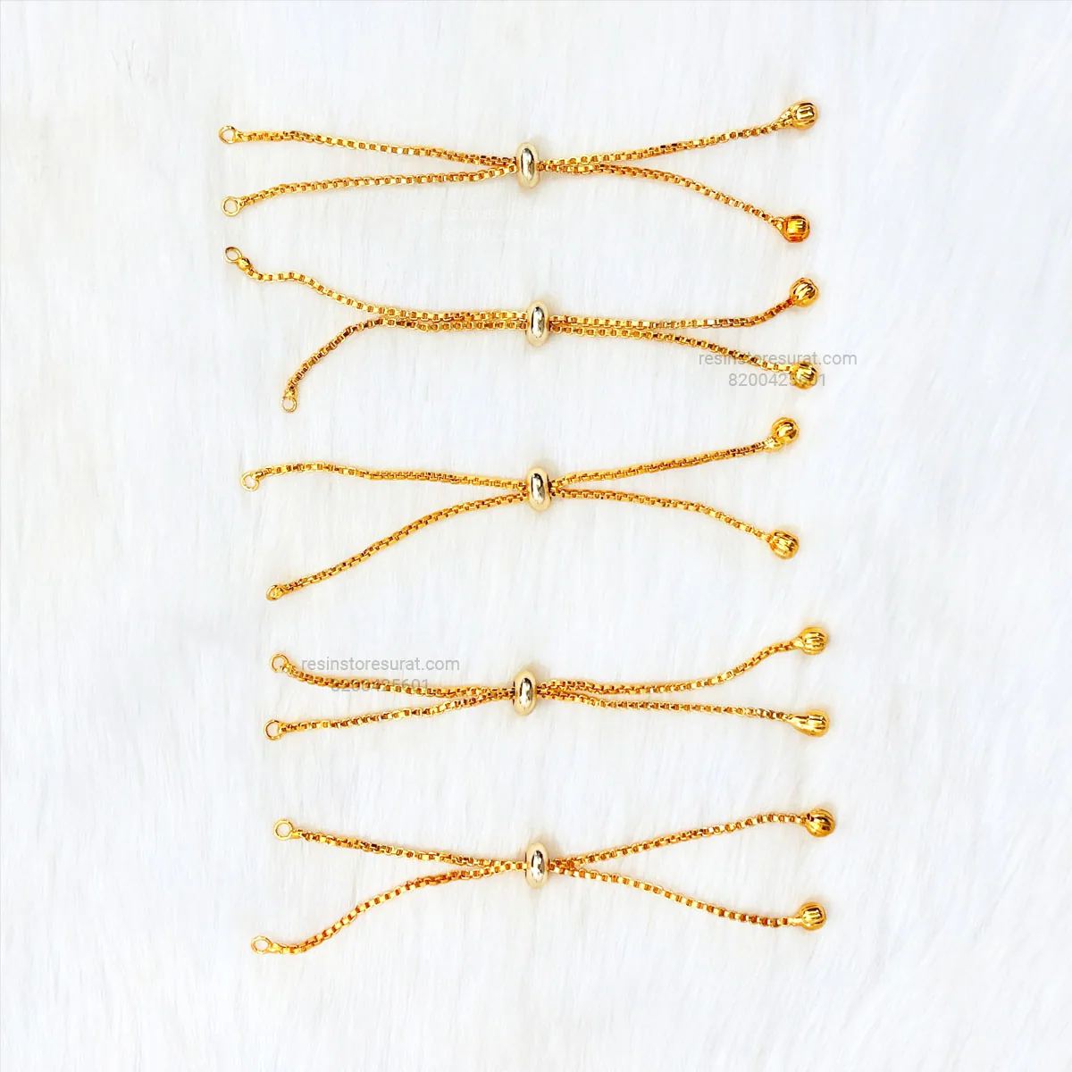 Rakhi Bracelet chain Ball design - 5 Pcs