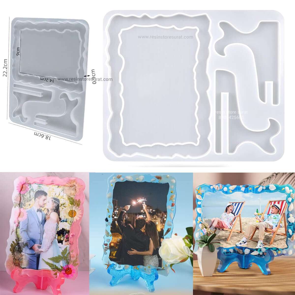 Rectangle Agate Photo Frame & Stand Mould