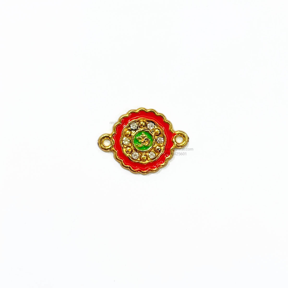 Red Green Om Diamond Fiber Rakhi Charm FC 32