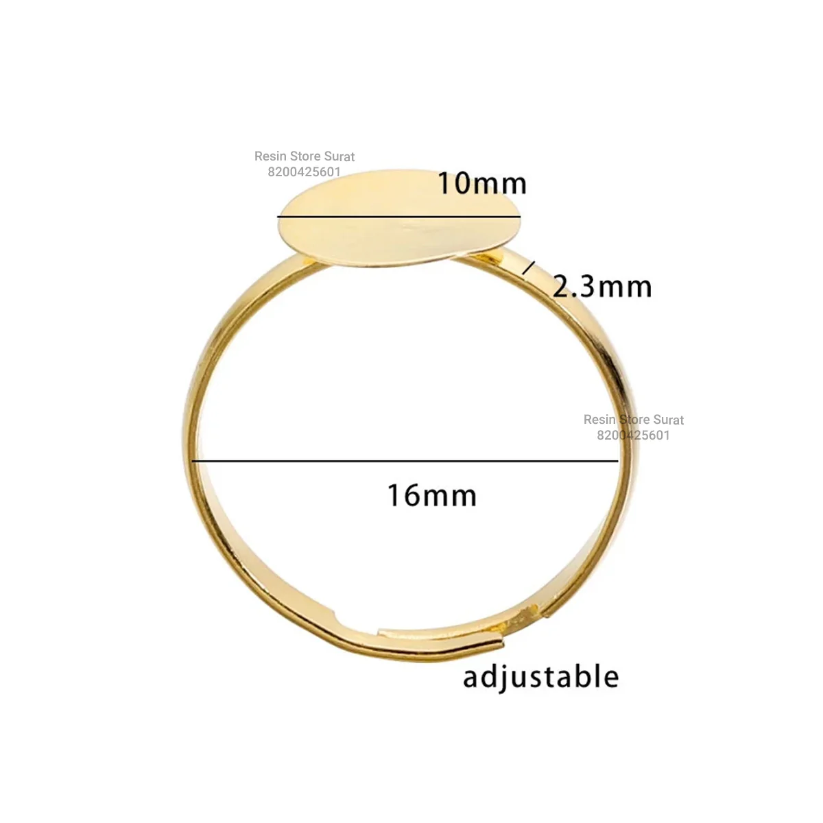 Resin Adjustable Ring Base - 5 Pcs - Image 3