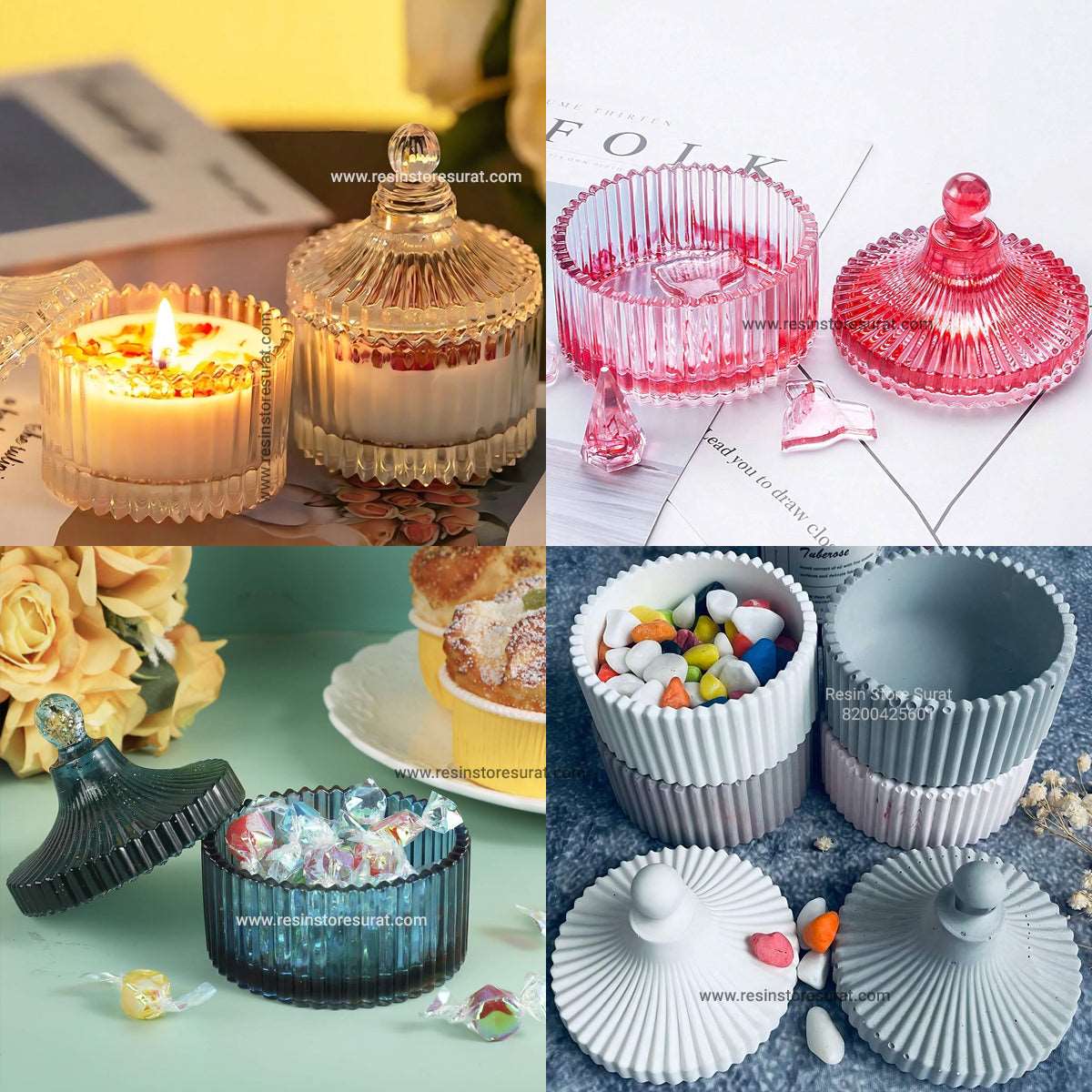 Round Designe Jar Mould | Round Designer storage box mould - Image 2