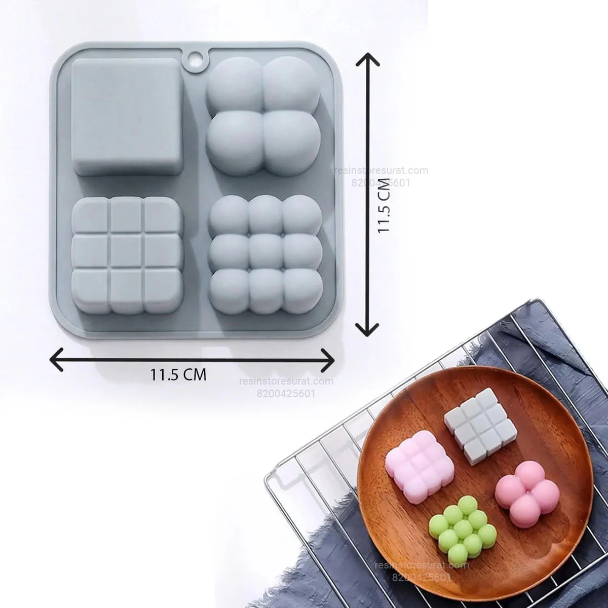 Rubic Cube Candle Mould for DIY Concrete Art, Resin Crafts, Soap Making & Cake Making Silicone Mould -1475