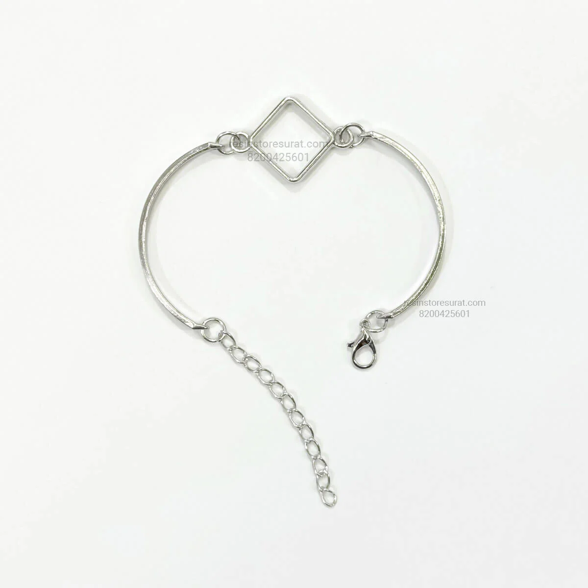 Silver Diamond Rakhi Bracelet Base
