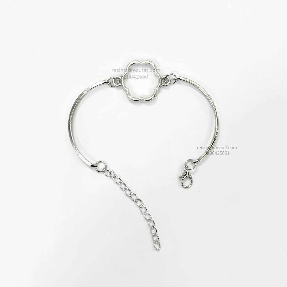 Silver Flower Rakhi Bracelet Base