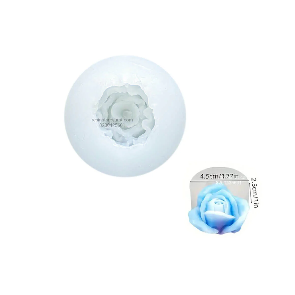 Small 3D Flower Rose Candle Mould Handmade - 122